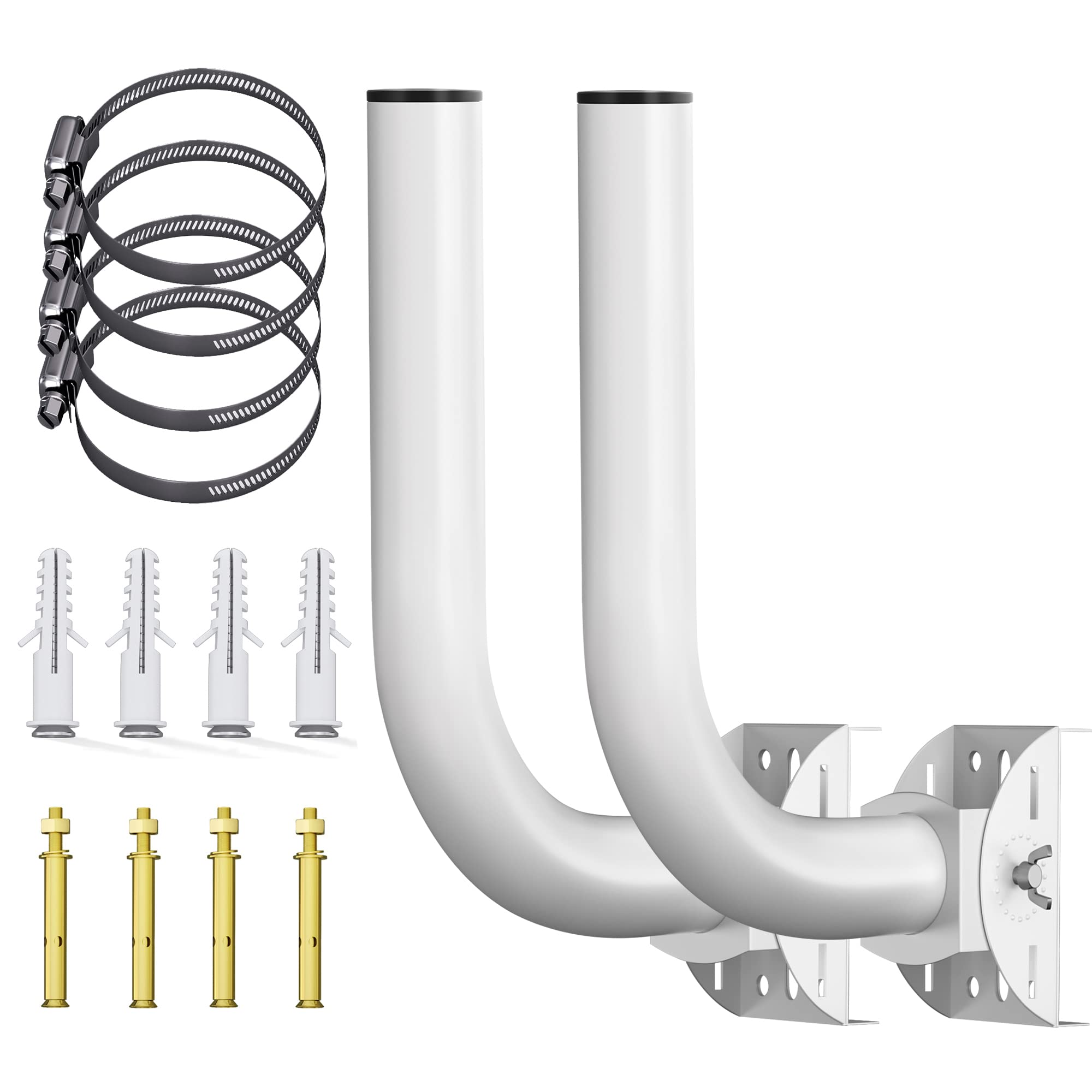 Wireless Bridge Antenna Mount, 12'' Universal Adjustable J Pole & Wall Bracket Mount For Ap Access Point Client Bridge Cpe, Outd